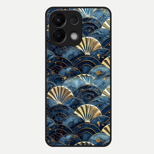  Golden Wave Luxe Glass Case For Oppo K13 5G back cover – full design glossy printed glass finish
