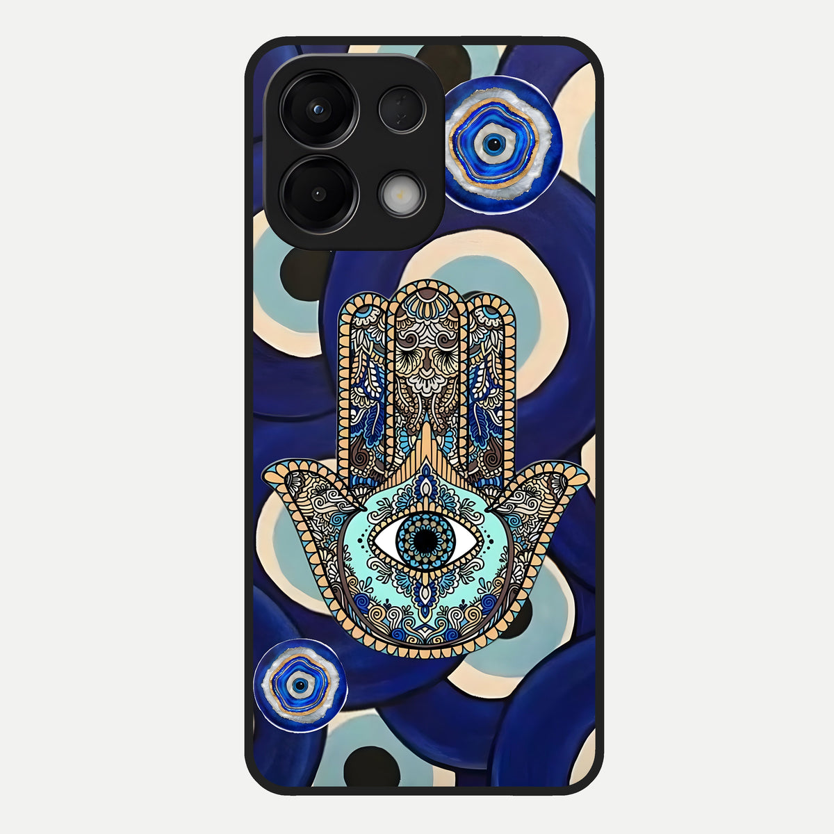  Hamsa Divine Guard Glass Case For Oppo K13 5G back cover – full design glossy printed glass finish