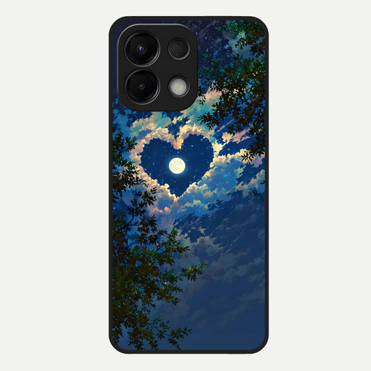  Heart With Moon Sky Glass Case For Oppo K13 5G back cover – full design glossy printed glass finish