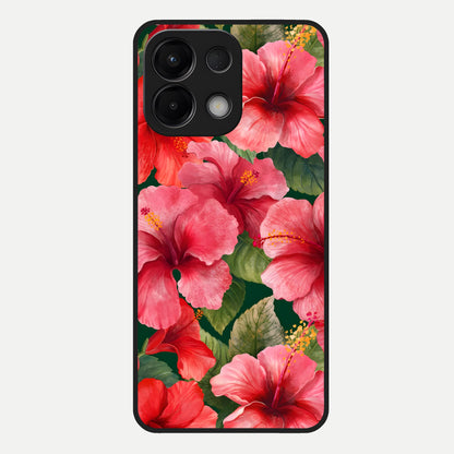  Hibiscus Pattern Glass Case For Oppo K13 5G back cover – full design glossy printed glass finish
