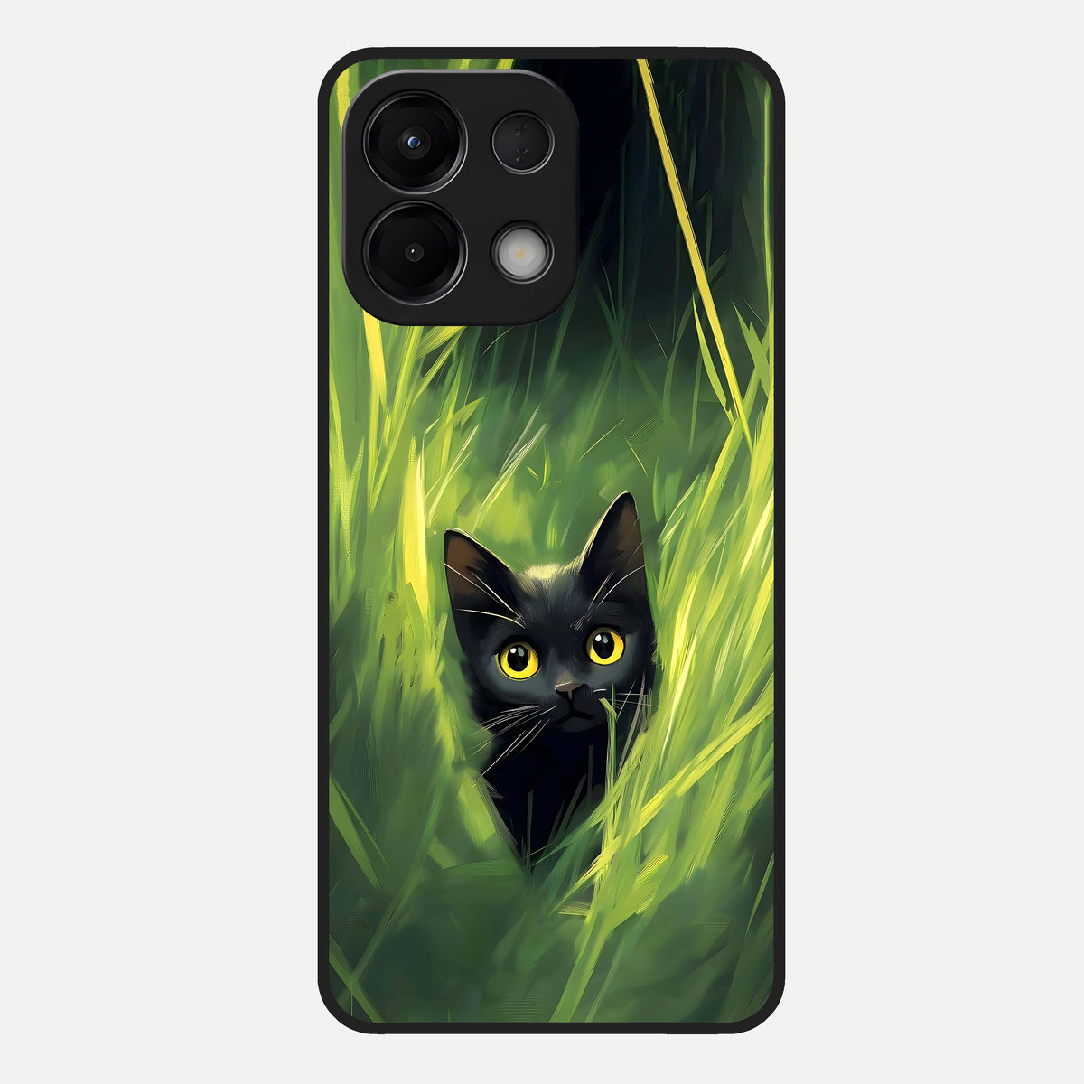  Hidden Cat Whisper Glass Case For Oppo K13 5G back cover – full design glossy printed glass finish