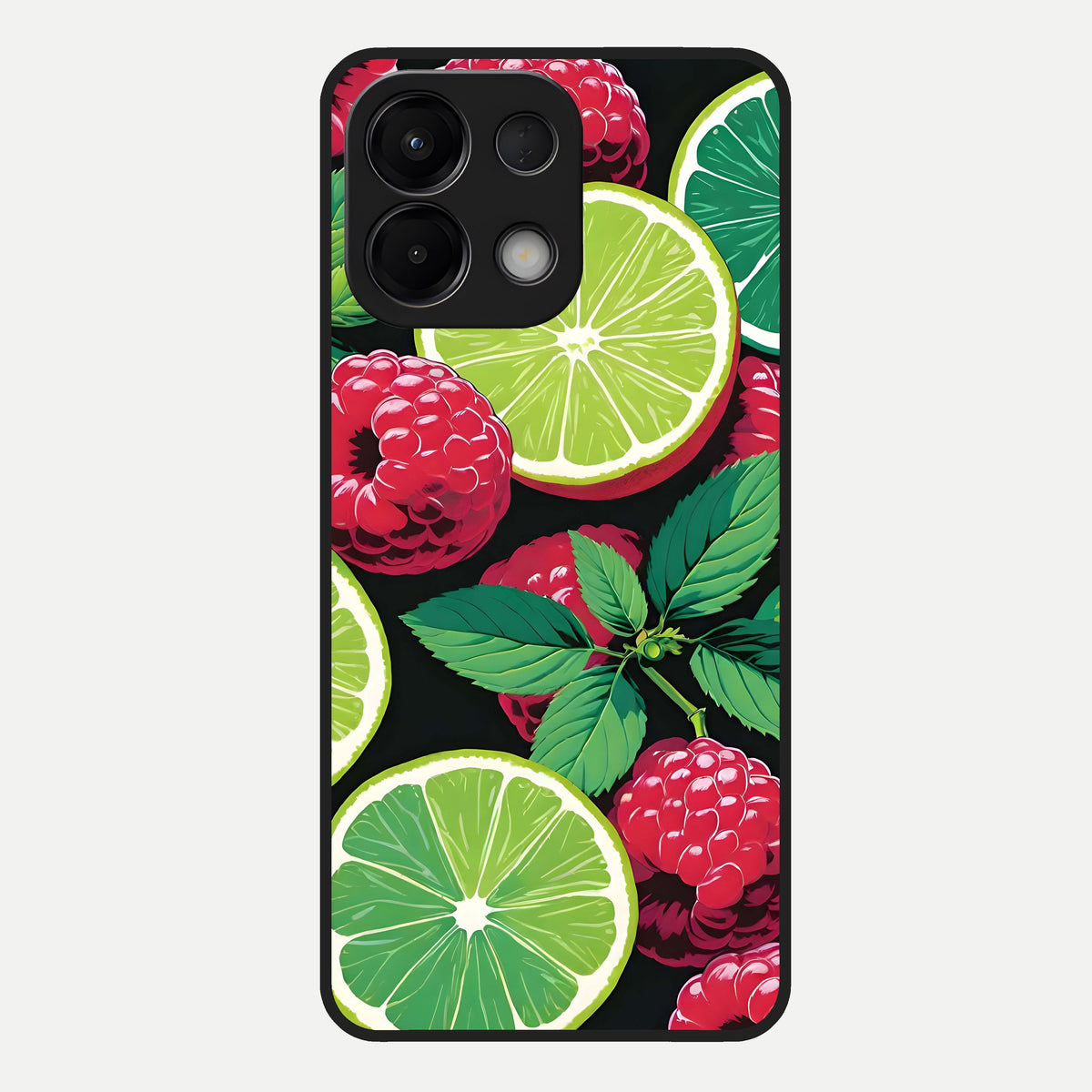  Lime and Raspberry Pattern Glass Case For Oppo K13 5G back cover – full design glossy printed glass finish