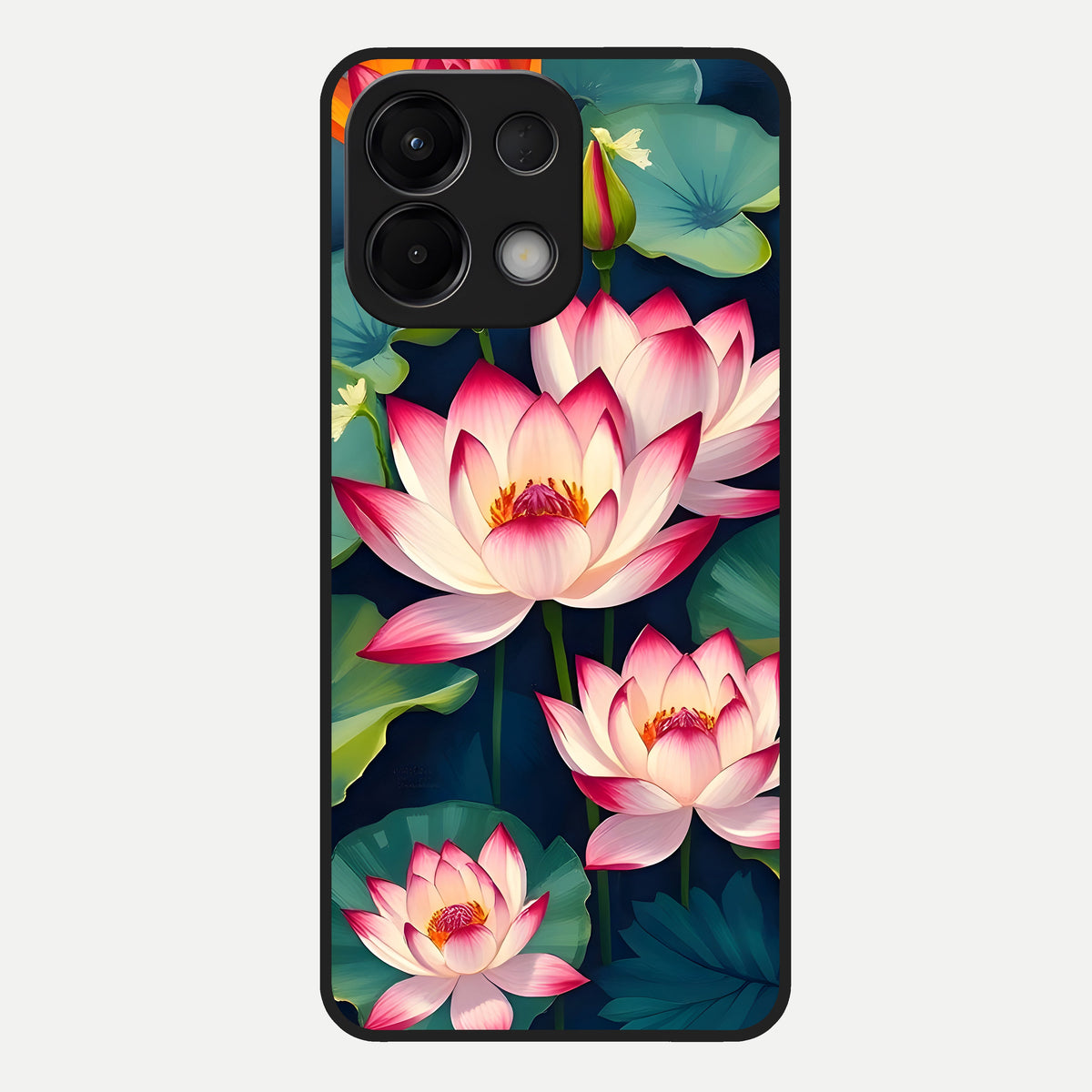  Lotus Dream Serenity Glass Case For Oppo K13 5G back cover – full design glossy printed glass finish