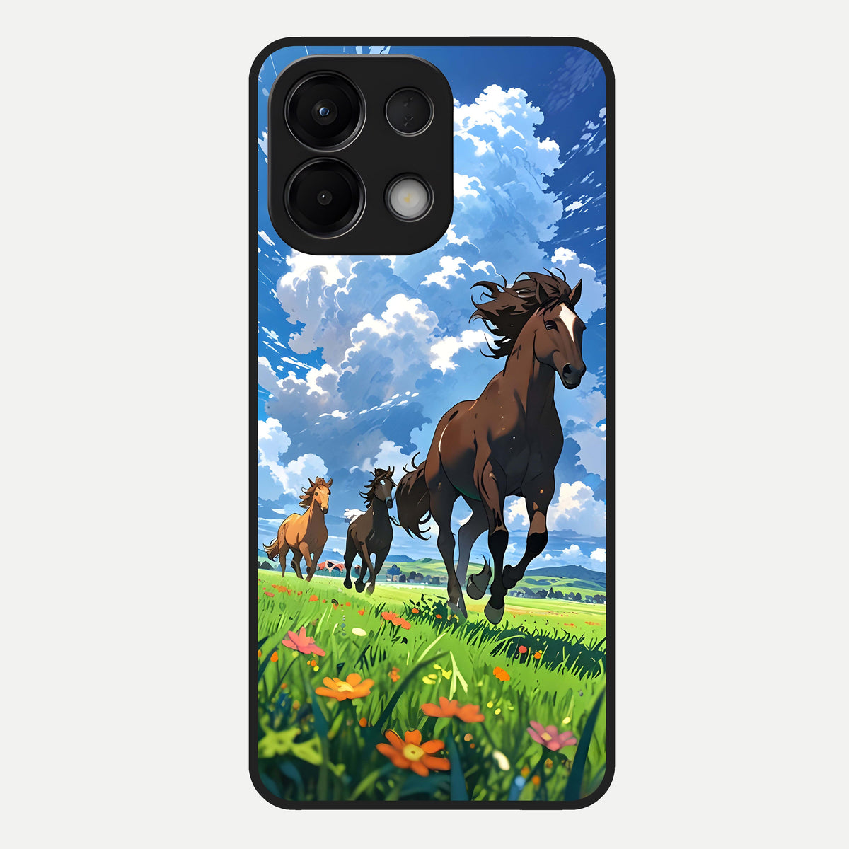  Majestic Horses Galloping Glass Case For Oppo K13 5G back cover – full design glossy printed glass finish