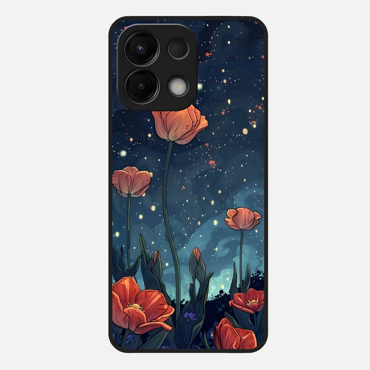  Midnight Tulip Glow Glass Case For Oppo K13 5G back cover – full design glossy printed glass finish