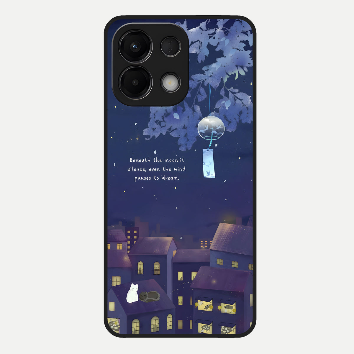  Moonlit Cat Silence Glass Case For Oppo K13 5G back cover – full design glossy printed glass finish