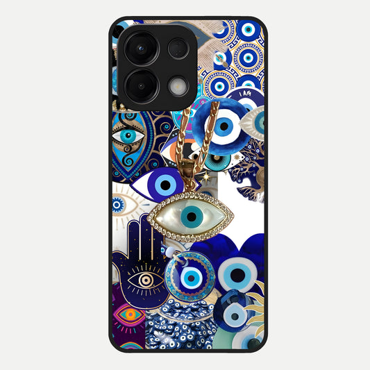  Mystic Charm Eye Glass Case For Oppo K13 5G back cover – full design glossy printed glass finish