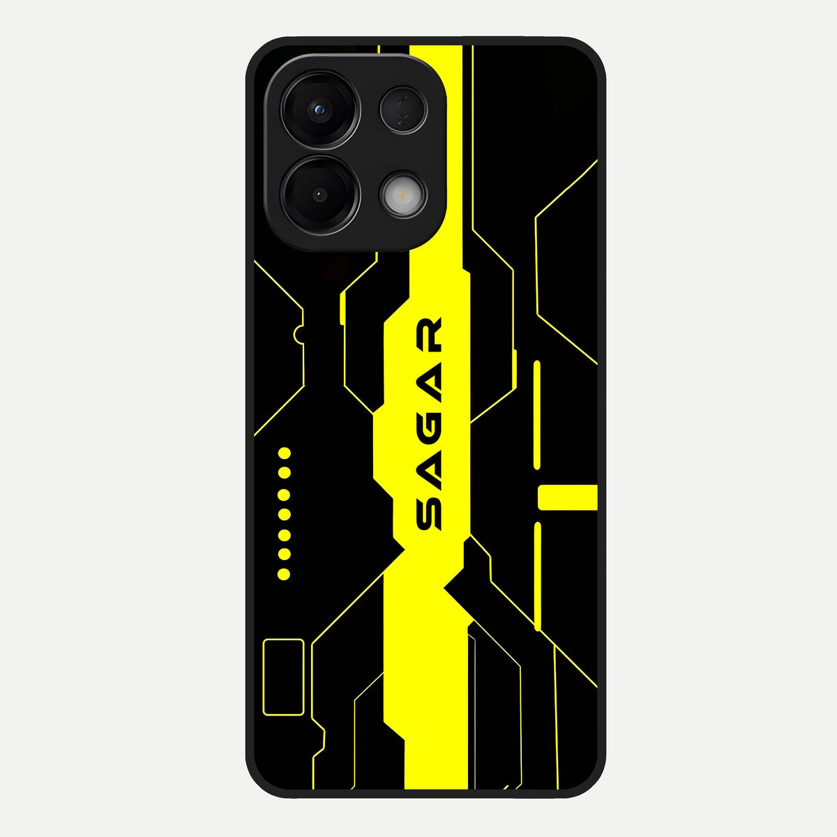  Neon CYBERPUNK Custom Name Glass Case For Oppo K13 5G back cover – full design glossy printed glass finish