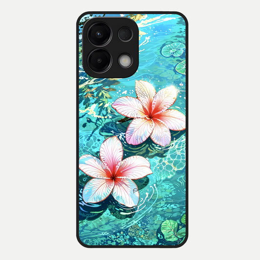  Pink Flowers in Water Glass Case For Oppo K13 5G back cover – full design glossy printed glass finish