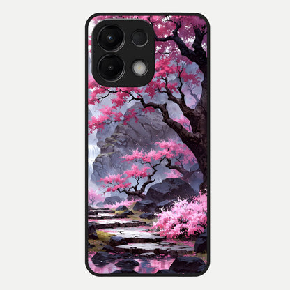  Pink Sunflower Glow Glass Case For Oppo K13 5G back cover – full design glossy printed glass finish