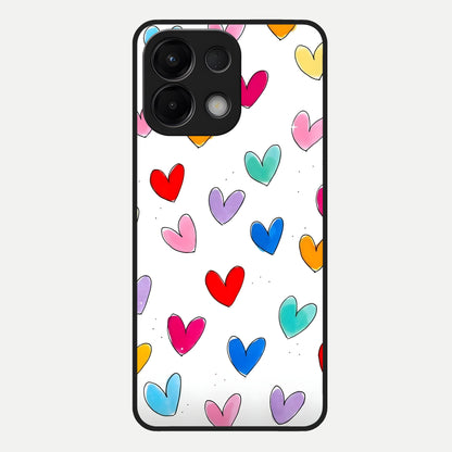  Playful Love Doodles Glass Case For Oppo K13 5G back cover – full design glossy printed glass finish