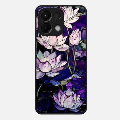  Purple Lotus Pattern Glass Case For Oppo K13 5G back cover – full design glossy printed glass finish