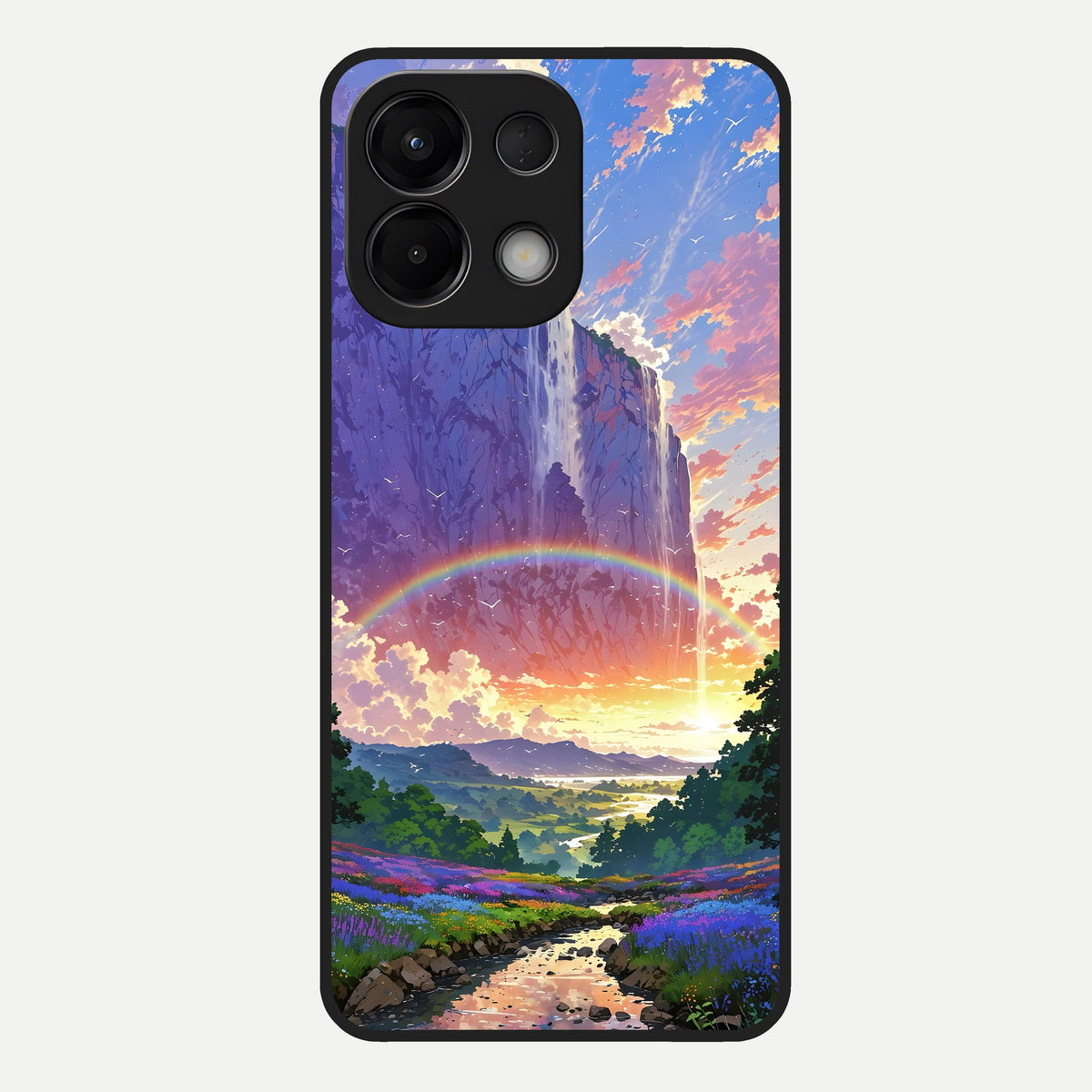  Rainbow Valley Dream Glass Case For Oppo K13 5G back cover – full design glossy printed glass finish