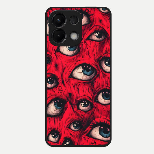  Red Eyes Pattern Glass Case For Oppo K13 5G back cover – full design glossy printed glass finish