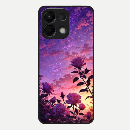  Starlit Rose Twilight Glass Case For Oppo K13 5G back cover – full design glossy printed glass finish