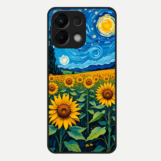  Starry Sunflower Dreams Glass Case For Oppo K13 5G back cover – full design glossy printed glass finish