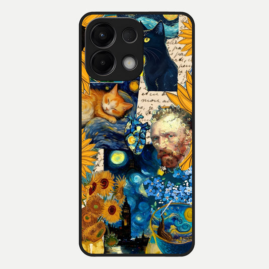  Sunflower Chic Mood Custom Name Glass Case For Oppo K13 5G back cover – full design glossy printed glass finish