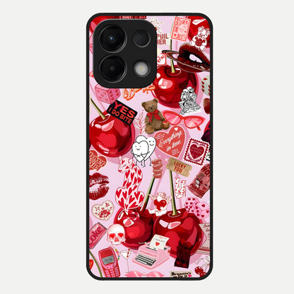  Sweet Cherry Chaos Glass Case For Oppo K13 5G back cover – full design glossy printed glass finish