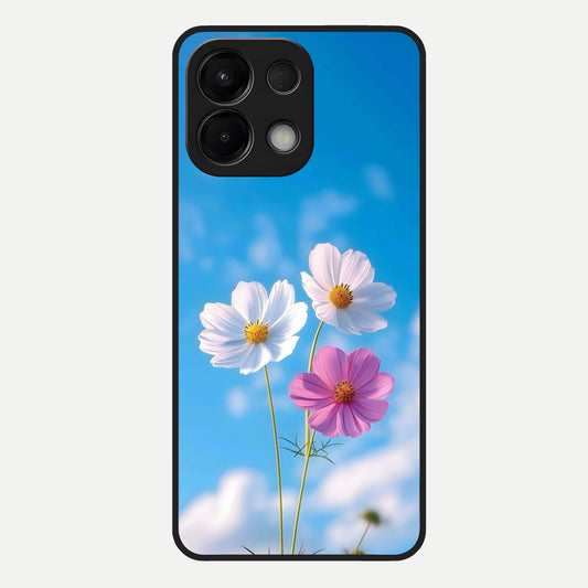  Tripple Flowers With Sky Glass Case For Oppo K13 5G back cover – full design glossy printed glass finish
