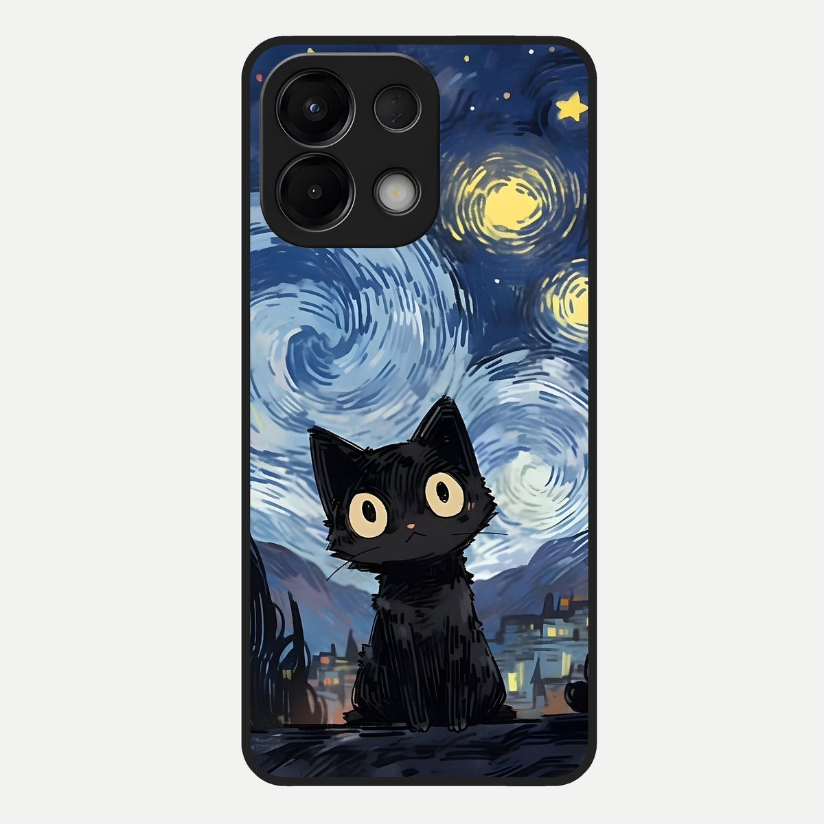  Van Gogh Cat Glass Case For Oppo K13 5G back cover – full design glossy printed glass finish