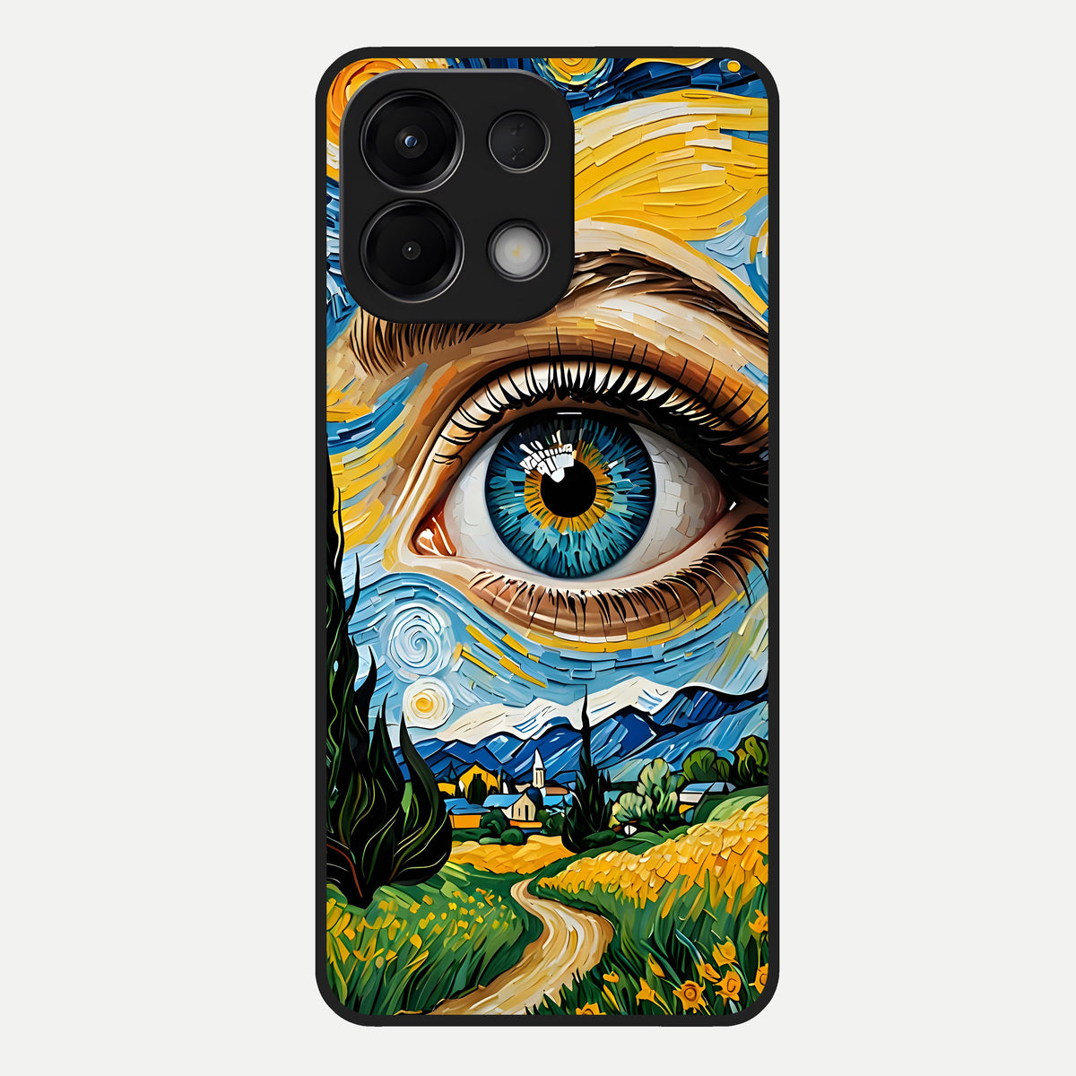  Van Gogh Eye Glass Case For Oppo K13 5G back cover – full design glossy printed glass finish