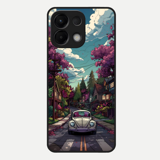  Vintage Street Drive Glass Case For Oppo K13 5G back cover – full design glossy printed glass finish