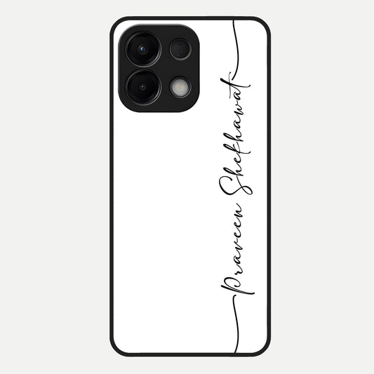  White Tune Custom Name Glass Case For Oppo K13 5G back cover – personalized glossy printed glass finish