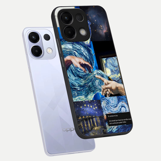  Aesthetic Vando Hands phone case For Oppo K13 5G showing premium glass back cover with detailed artwork