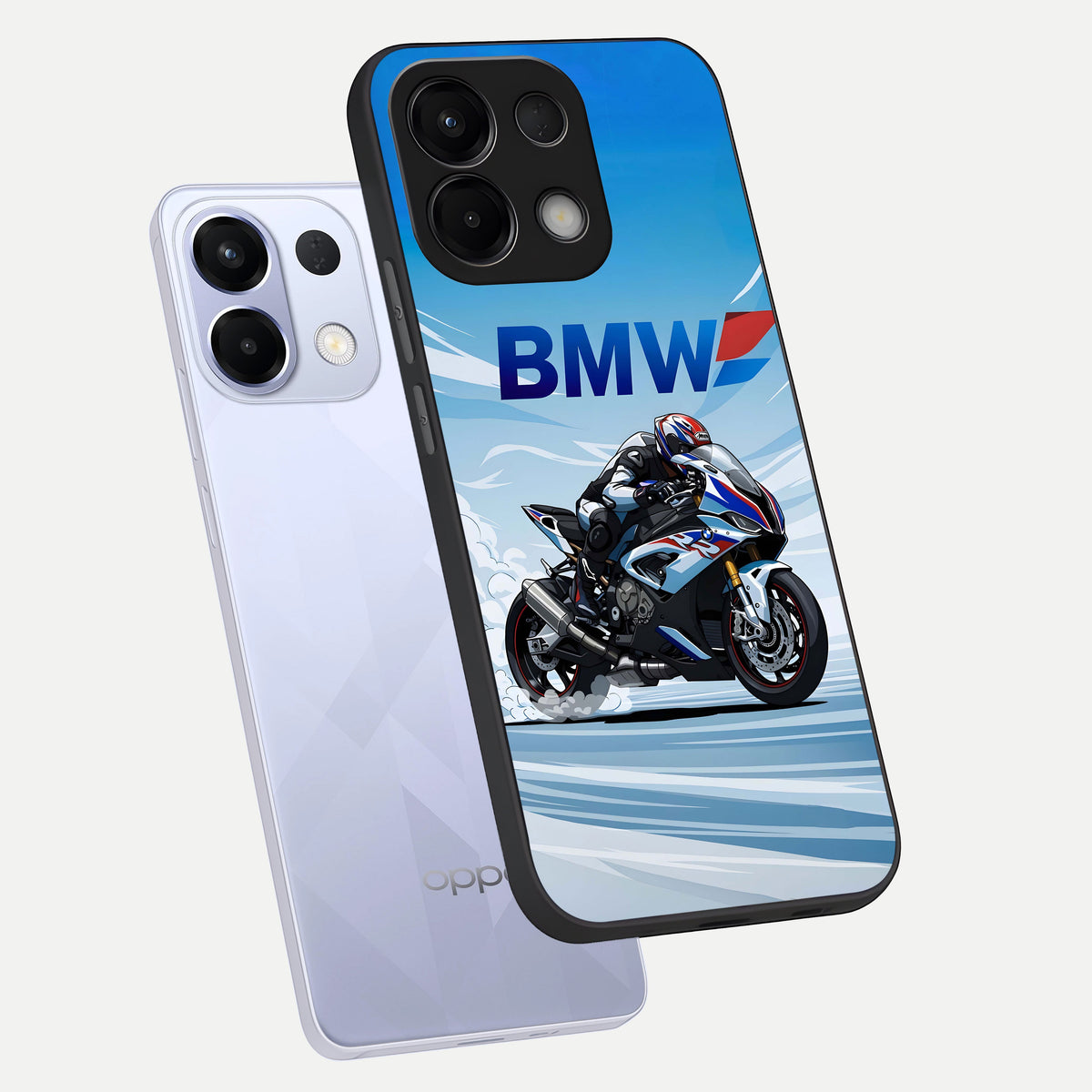  BMW Power Drift phone case For Oppo K13 5G showing premium glass back cover with detailed artwork