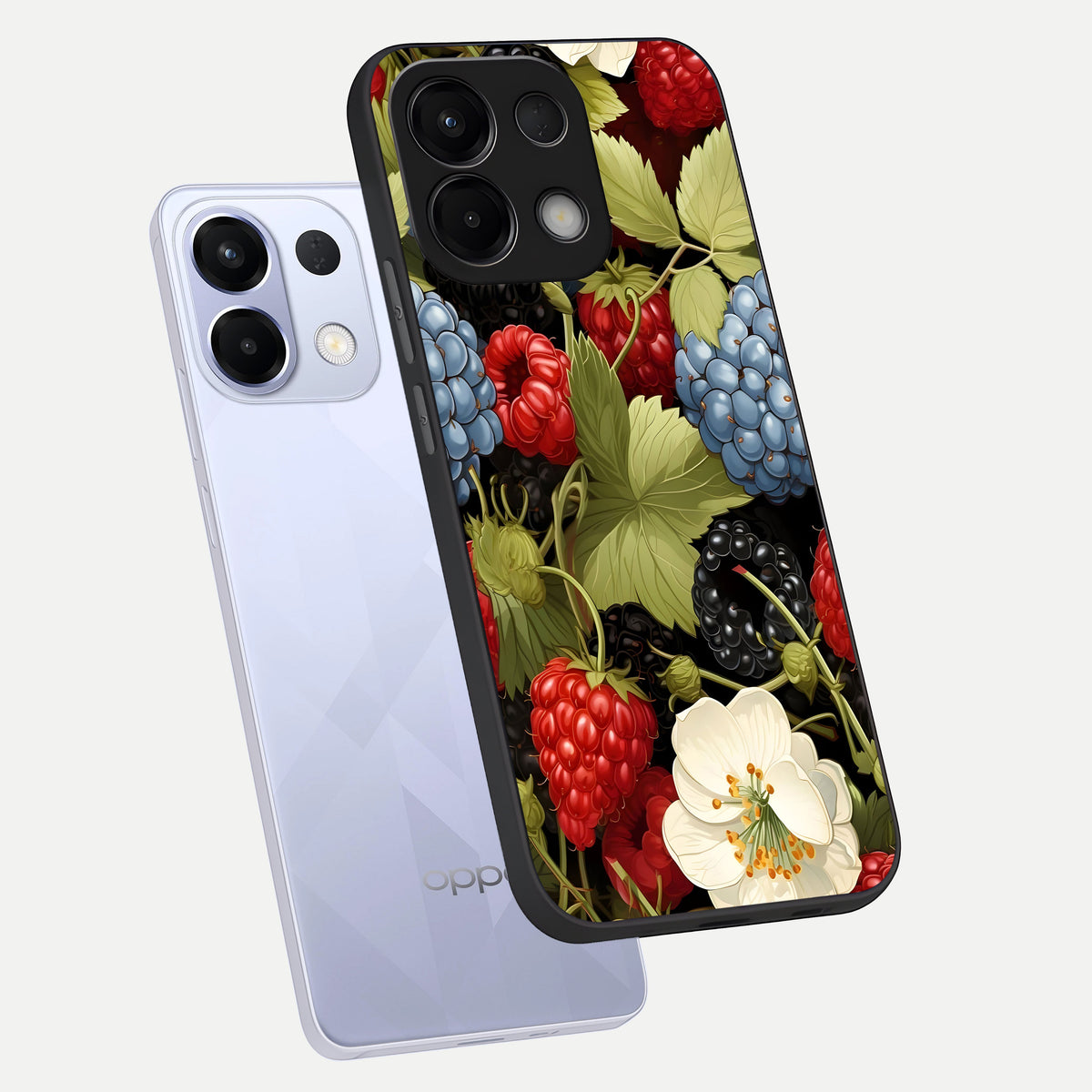  Berry Bloom Charm phone case For Oppo K13 5G showing premium glass back cover with detailed artwork
