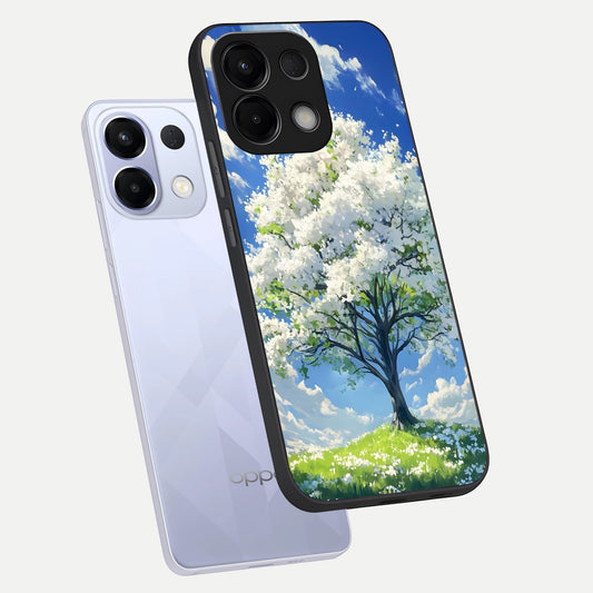  Blossom Sky Serenity phone case For Oppo K13 5G showing premium glass back cover with detailed artwork