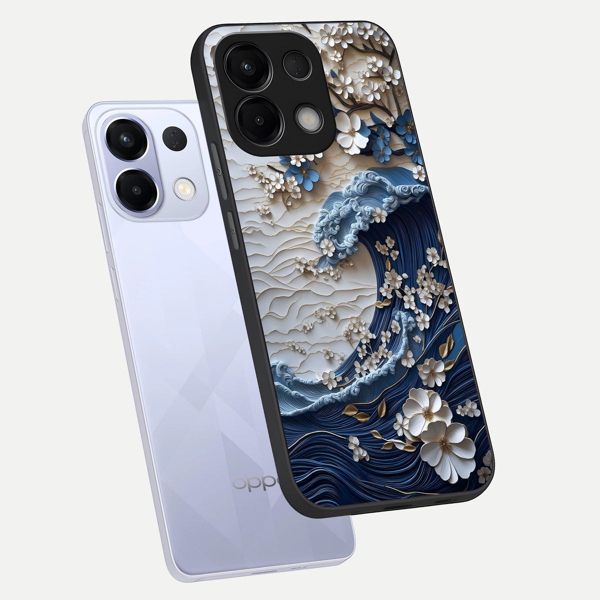  Blossom Wave Art phone case For Oppo K13 5G showing premium glass back cover with detailed artwork