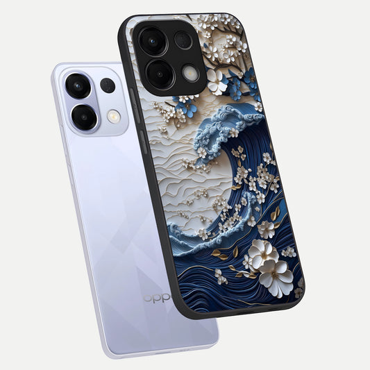  Blossom Wave Art phone case For Oppo K13 5G showing premium glass back cover with detailed artwork