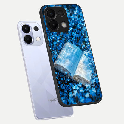  Blue Bloom Tales phone case For Oppo K13 5G showing premium glass back cover with detailed artwork