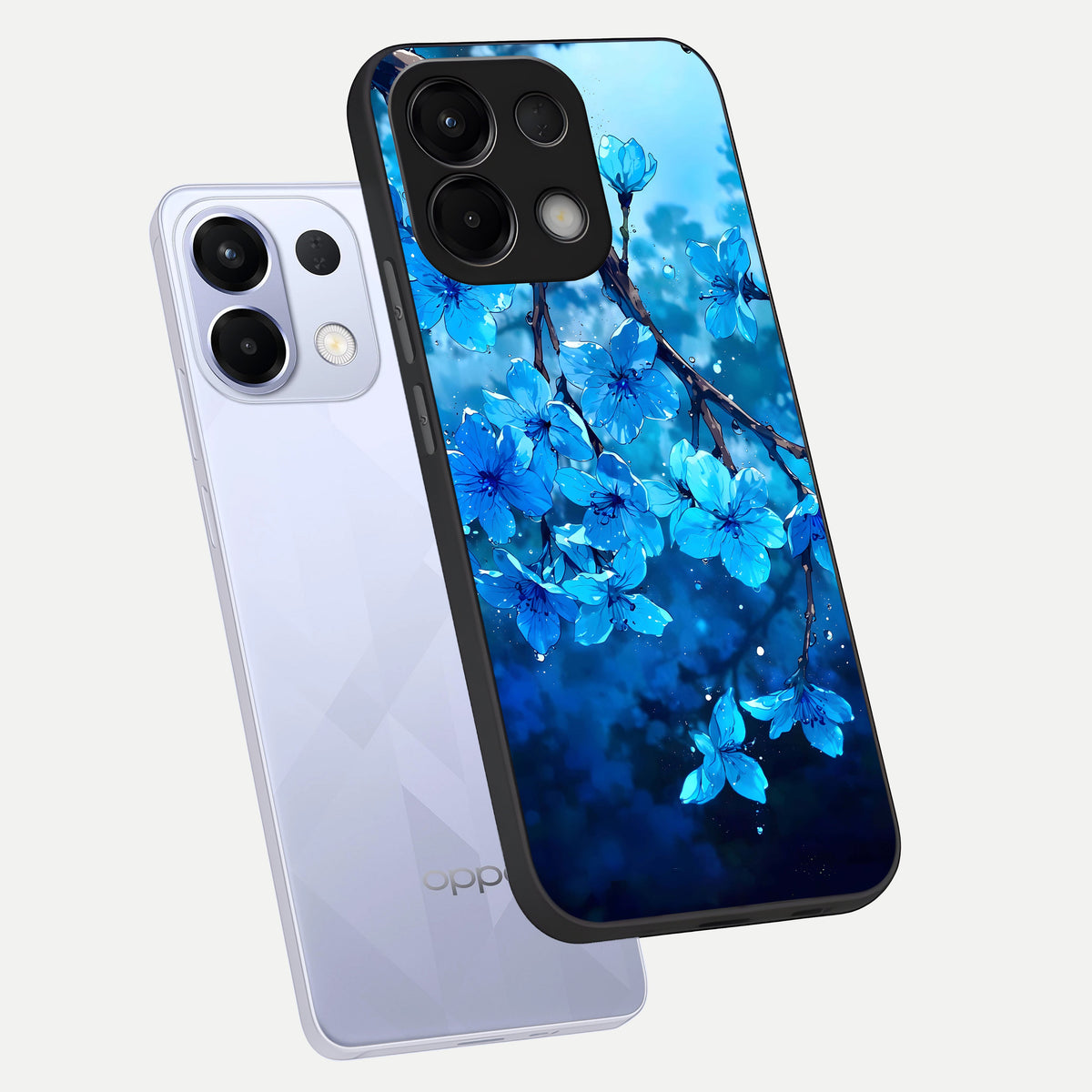  Blue Blossoms Branch phone case For Oppo K13 5G showing premium glass back cover with detailed artwork