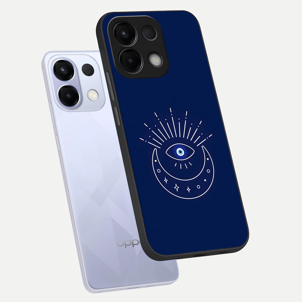  Blue Evil Eye phone case For Oppo K13 5G showing premium glass back cover with detailed artwork