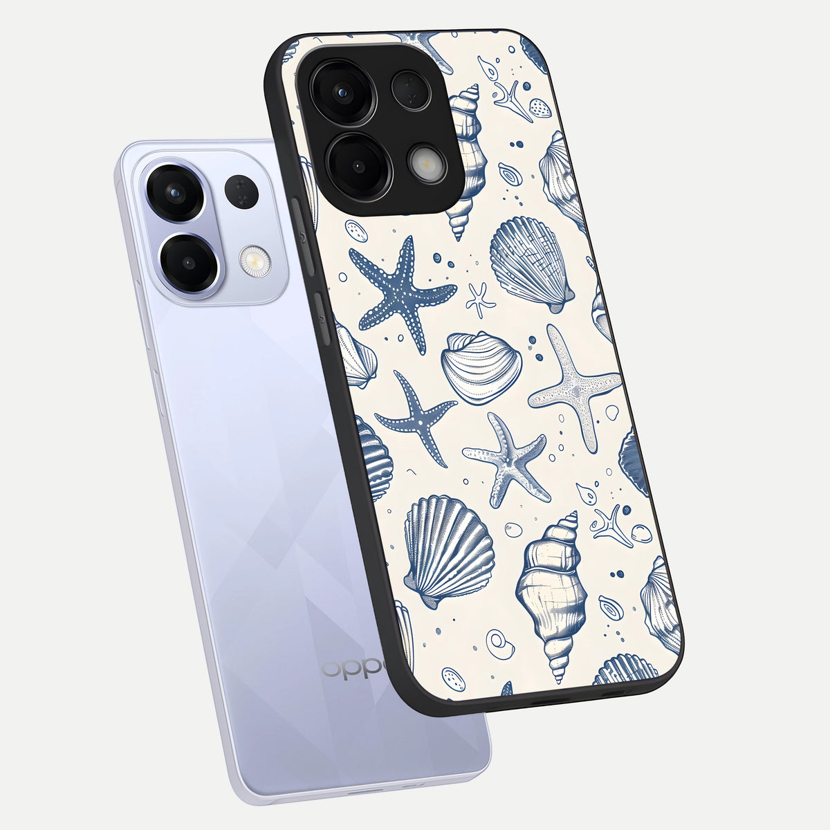  Blue Ocean Outline phone case For Oppo K13 5G showing premium glass back cover with detailed artwork
