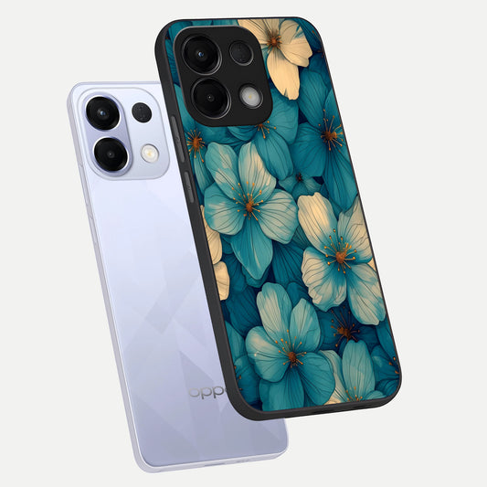  Blue Shade Floral phone case For Oppo K13 5G showing premium glass back cover with detailed artwork