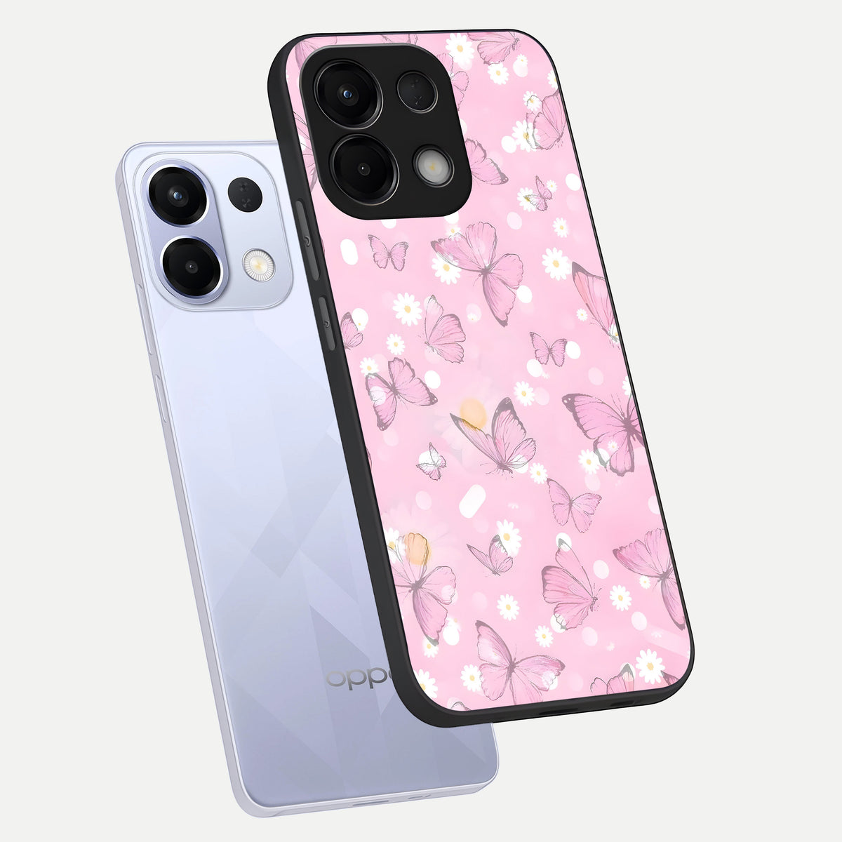  Blush Butterfly Garden phone case For Oppo K13 5G showing premium glass back cover with detailed artwork