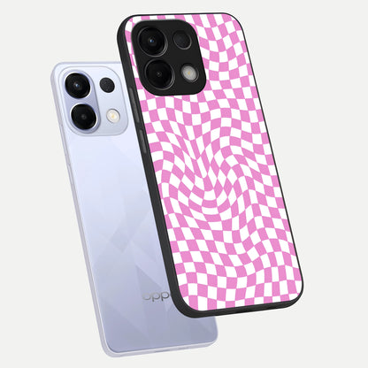  Bubblegum Check Wave phone case For Oppo K13 5G showing premium glass back cover with detailed artwork