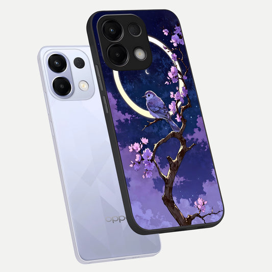  Celestial Bird Blossom phone case For Oppo K13 5G showing premium glass back cover with detailed artwork