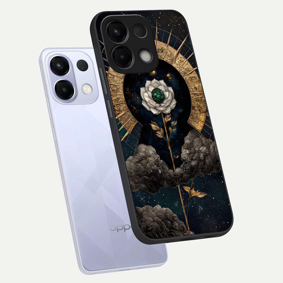  Celestial Lotus Morang phone case For Oppo K13 5G showing premium glass back cover with detailed artwork