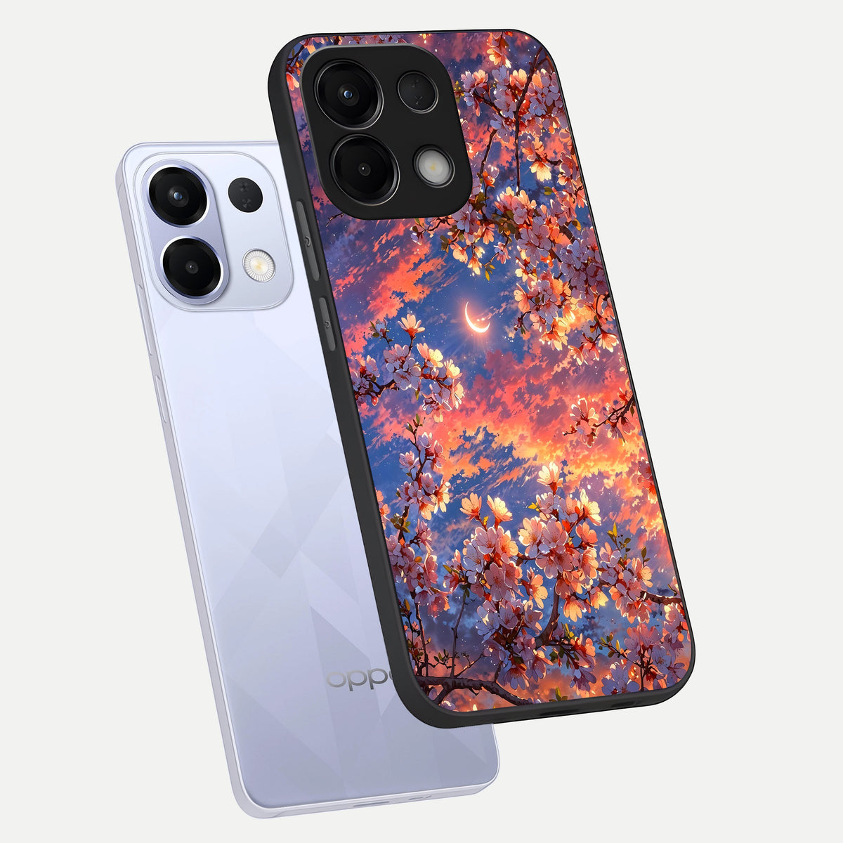  Celestial Sakura Sunset phone case For Oppo K13 5G showing premium glass back cover with detailed artwork