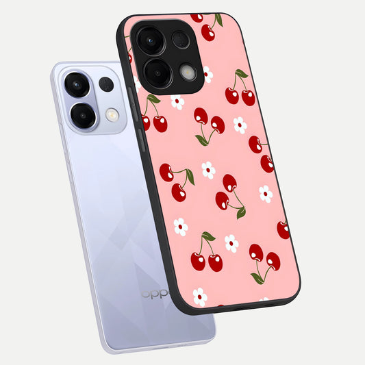  Cherry Love Mood phone case For Oppo K13 5G showing premium glass back cover with detailed artwork