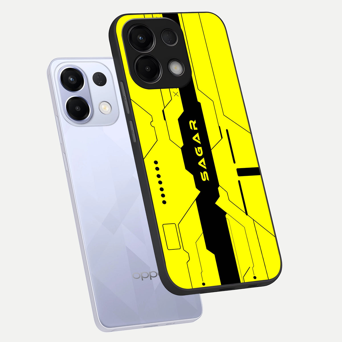  Circuit CYBERPUNK Custom Name phone case For Oppo K13 5G showing premium glass back cover with detailed artwork