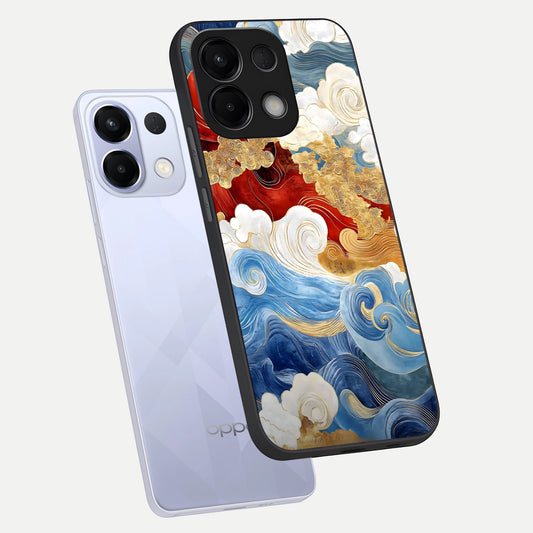  Colored Waves phone case For Oppo K13 5G showing premium glass back cover with detailed artwork