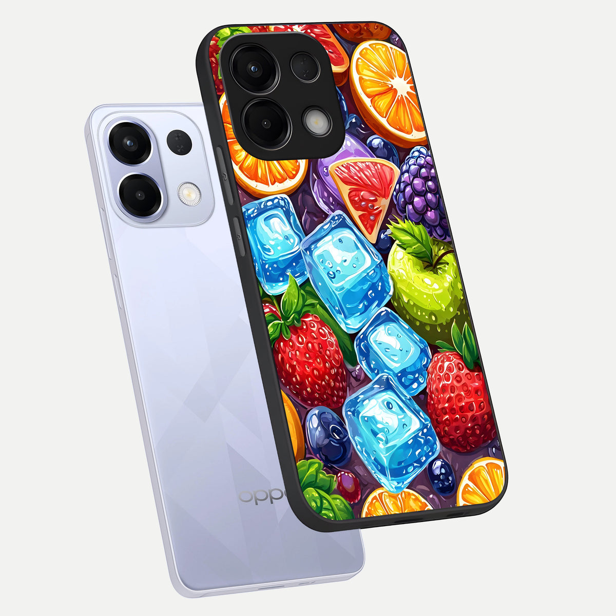  Colorful Fruits with Ice phone case For Oppo K13 5G showing premium glass back cover with detailed artwork