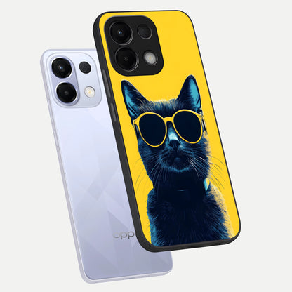  Cool Cat Vibes phone case For Oppo K13 5G showing premium glass back cover with detailed artwork
