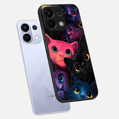  Cosmic Cats Dreams phone case For Oppo K13 5G showing premium glass back cover with detailed artwork