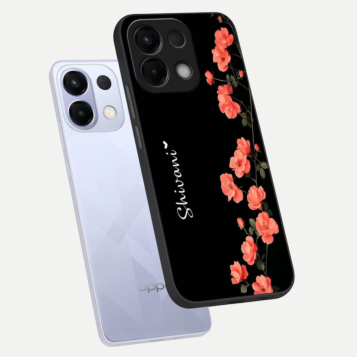  Crimson Bloom Grace Custom Name phone case For Oppo K13 5G showing premium glass back cover with detailed artwork